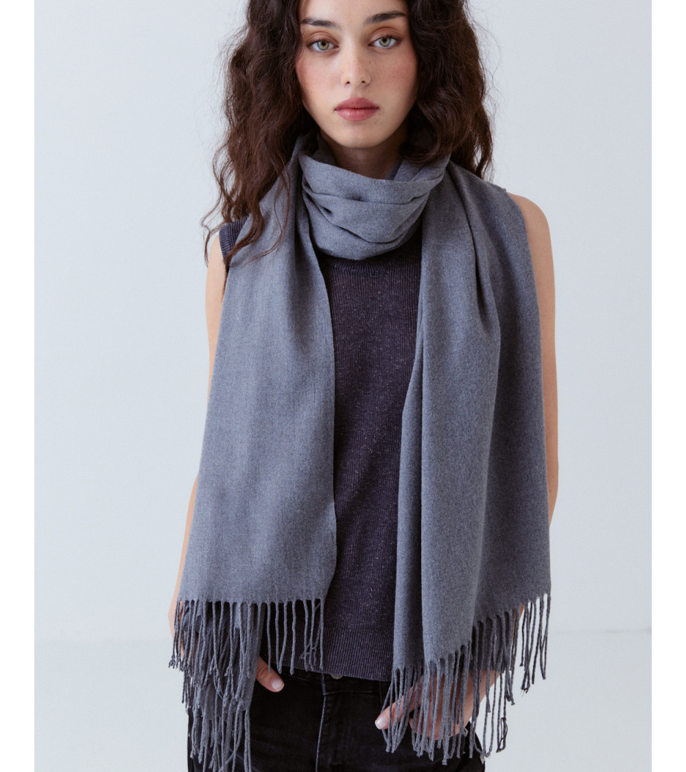 Bufanda Ancha Flecos Suave Viscosa | MULAYA