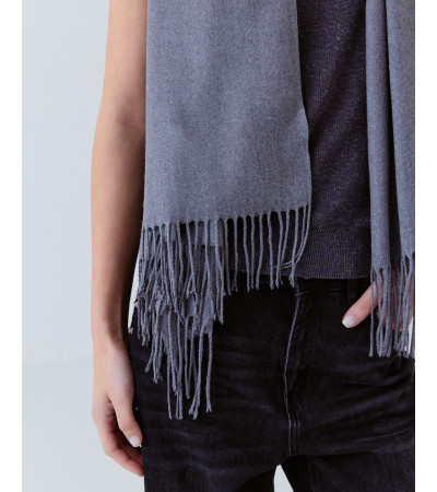 Bufanda Ancha Flecos Suave Viscosa | MULAYA