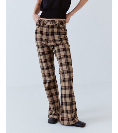 Pantalón Cuadros Campana Brillos Elástico | MULAYA