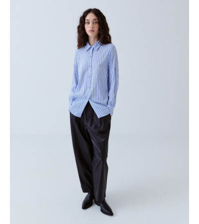 Camisa Rayas Solapa Charreteras Algodón | MULAYA