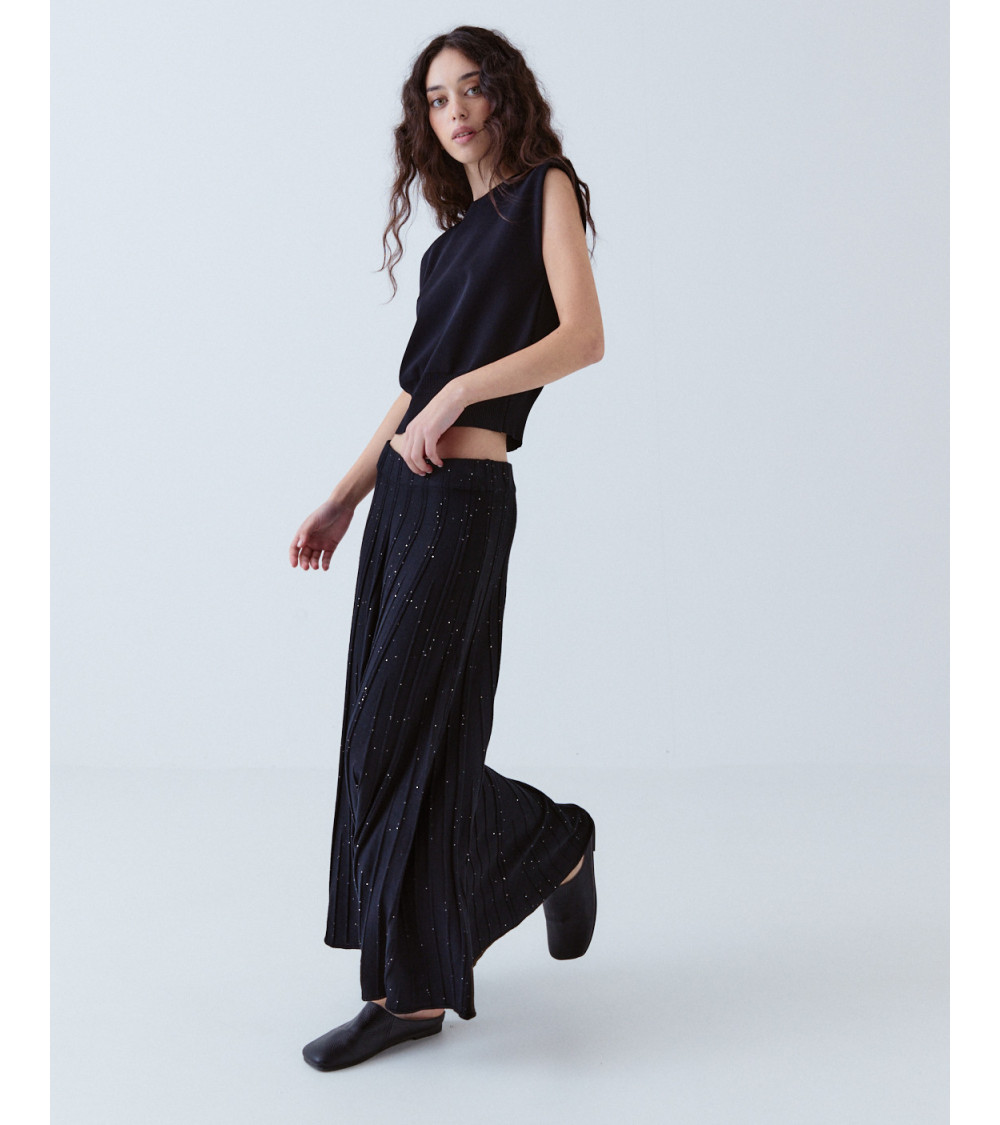 Falda de punto de silueta evasé | MULAYA