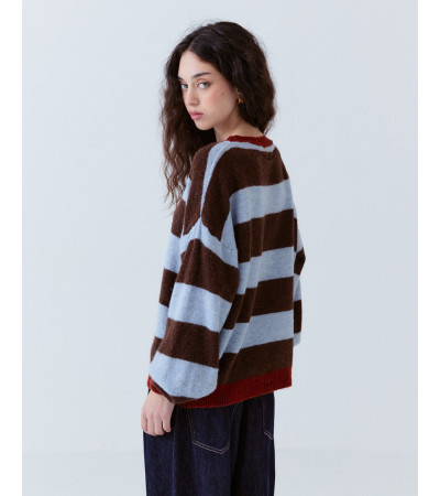 Jersey Rayas Punto Cálido Cuello Redondo | MULAYA