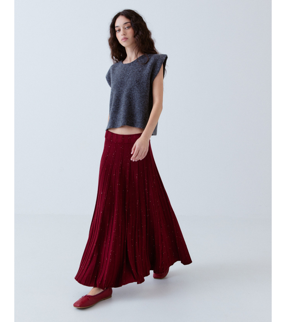 Falda de punto de silueta evasé | MULAYA