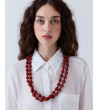 COLLAR LARGO DOBLE VUELTA BOLAS DE TELA | MULAYA