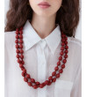 COLLAR LARGO DOBLE VUELTA BOLAS DE TELA | MULAYA