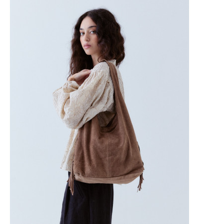 BOLSO ANTE GRANDE ESTILO HOBO FLECOS | MULAYA