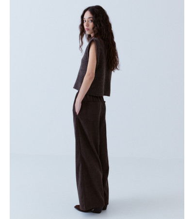 Pantalón Ancho Recto Cintura Elástica | MULAYA