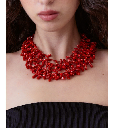 COLLAR CORAL LARGO MÚLTIPLES VUELTAS | MULAYA