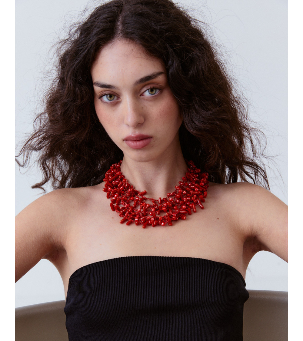 COLLAR CORAL LARGO MÚLTIPLES VUELTAS | MULAYA