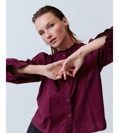 CAMISA CORTA CUELLO VOLANTES ALGODÓN | MULAYA