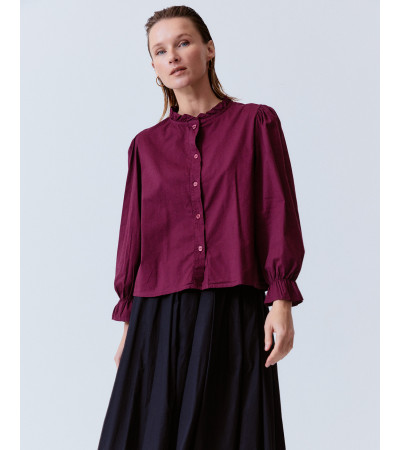 CAMISA CORTA CUELLO VOLANTES ALGODÓN | MULAYA