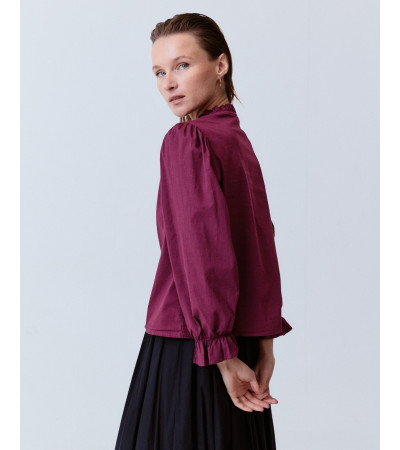 CAMISA CORTA CUELLO VOLANTES ALGODÓN | MULAYA