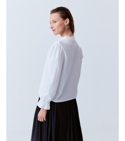 CAMISA CORTA CUELLO VOLANTES ALGODÓN | MULAYA