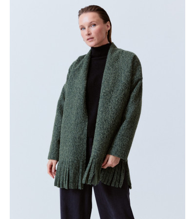 CHAQUETA PUNTO FLECOS CUELLO PICO | MULAYA