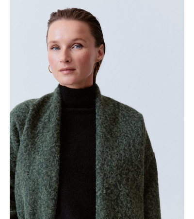 CHAQUETA PUNTO FLECOS CUELLO PICO | MULAYA