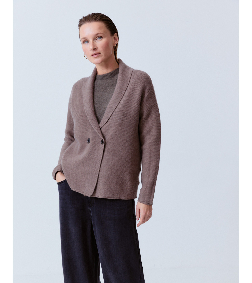 CHAQUETA PUNTO CORTA SOLAPA DOBLE BOTÓN | MULAYA
