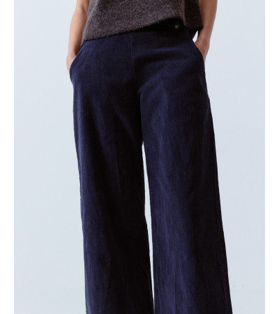 PANTALONES RECTOS PANA TIRO ALTO BOTONES | MULAYA