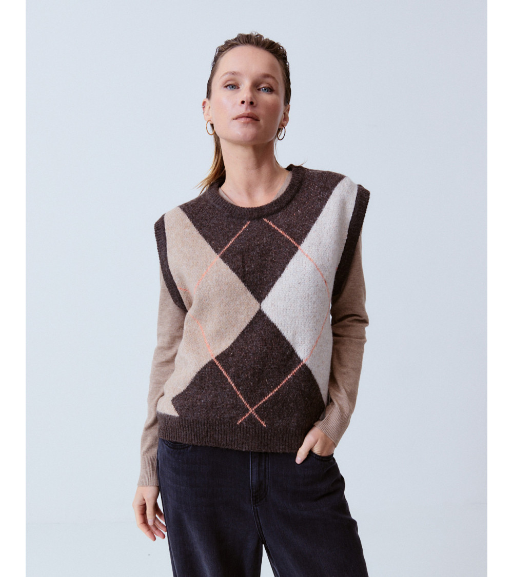 CHALECO ROMBOS PUNTO RIB ESCOLAR | MULAYA