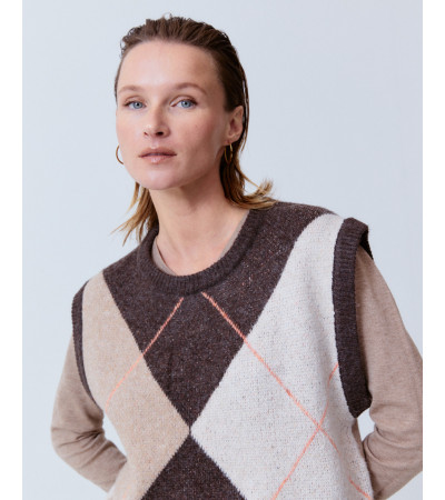 CHALECO ROMBOS PUNTO RIB ESCOLAR | MULAYA