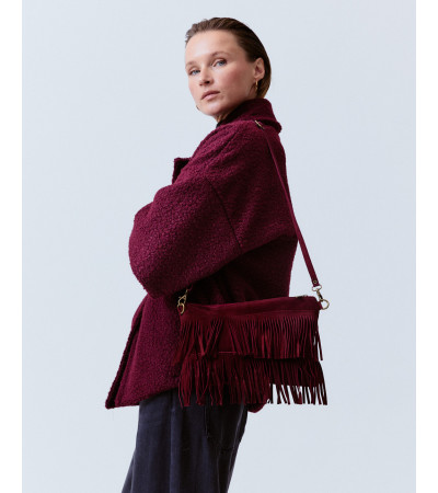 BOLSO ANTE MANO FLECOS MARRÓN PIEL | MULAYA