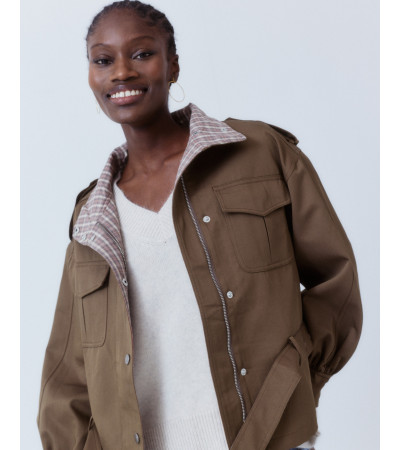 CAZADORA CORTA MILITAR CHARRETERAS CINTURÓN | MULAYA