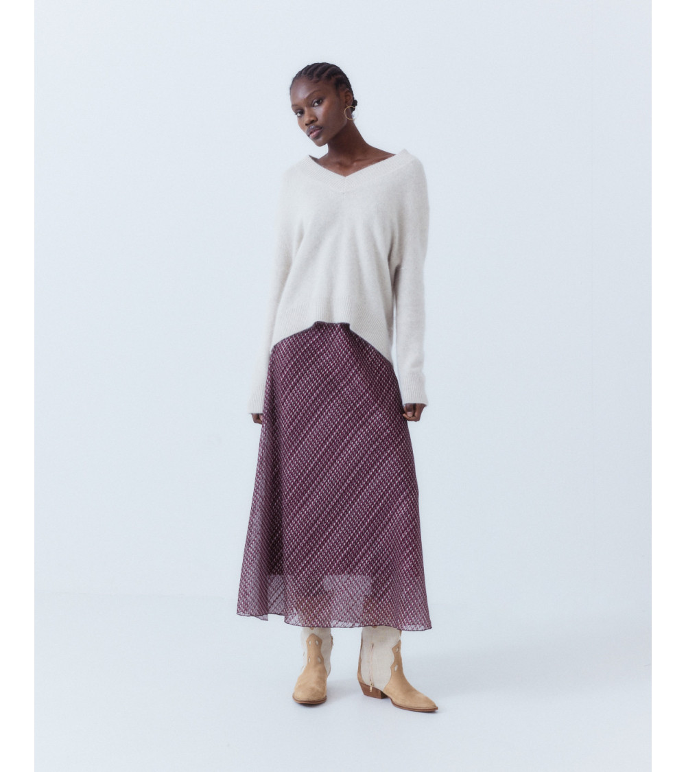 FALDA LARGA ESTAMPADA CINTURA ELÁSTICA POLIÉSTER | MULAYA