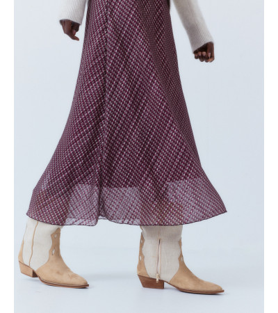 FALDA LARGA ESTAMPADA CINTURA ELÁSTICA POLIÉSTER | MULAYA