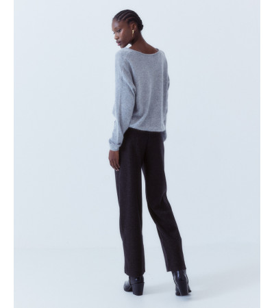 PANTALÓN WIDE LEG CINTURA ELÁSTICA LANA | MULAYA