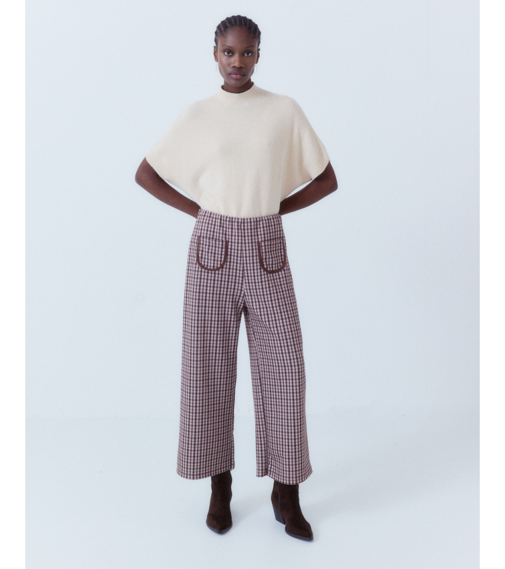 PANTALÓN VICHY CÓMODO CINTURA ELÁSTICA | MULAYA