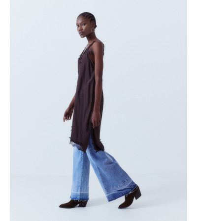 TOP LENCERO ENCAJE SEDA BAJO ASIMÉTRICO | MULAY