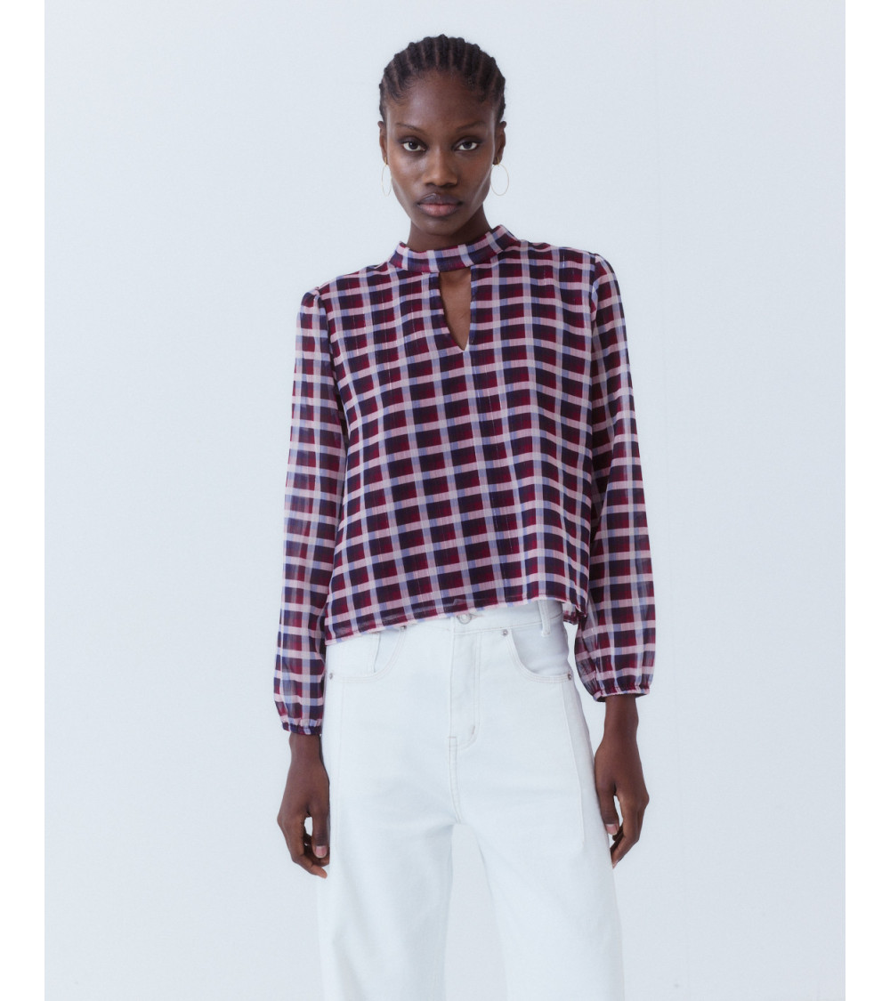 BLUSA ESTAMPADA BRILLOS ESCOTE LÁGRIMA | MULAYA