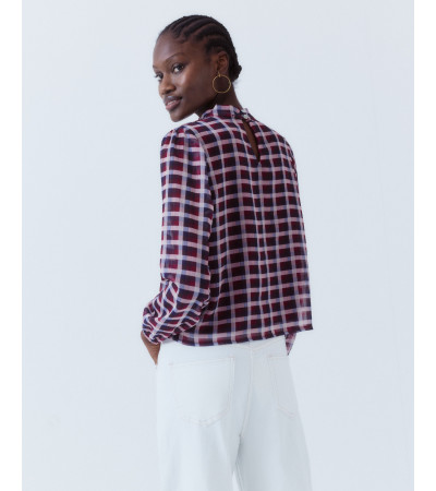 BLUSA ESTAMPADA BRILLOS ESCOTE LÁGRIMA | MULAYA