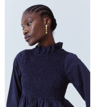 BLUSA PEPLUM PANAL DE ABEJA VOLANTES ROMÁNTICA | MULAYA