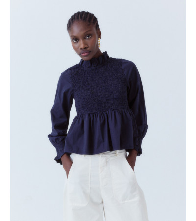 BLUSA PEPLUM PANAL DE ABEJA VOLANTES ROMÁNTICA | MULAYA