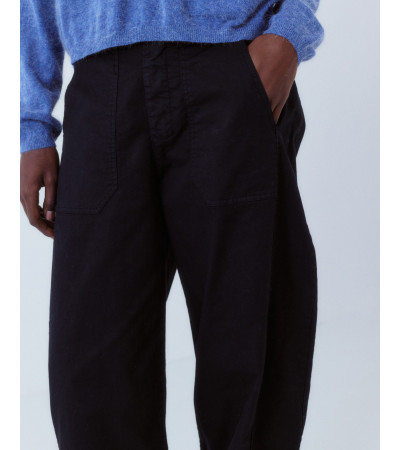 PANTALÓN BARREL CÓMODO ALGODÓN CINTURA ELÁSTICA | MULAYA