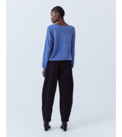 PANTALÓN BARREL CÓMODO ALGODÓN CINTURA ELÁSTICA | MULAYA