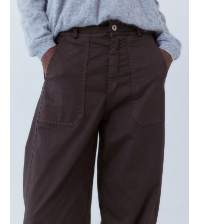 PANTALÓN BARREL CÓMODO ALGODÓN CINTURA ELÁSTICA | MULAYA