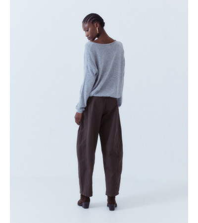 PANTALÓN BARREL CÓMODO ALGODÓN CINTURA ELÁSTICA | MULAYA