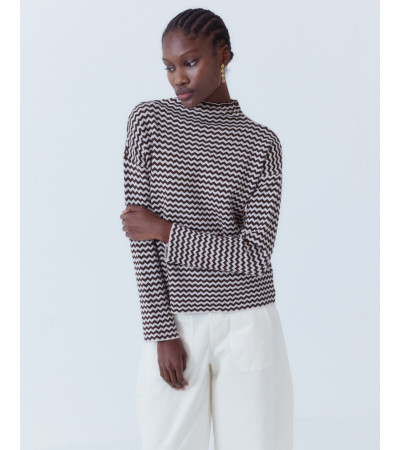 JERSEY PUNTO CUELLO ALTO RECTO MANGA LARGA | MULAYA