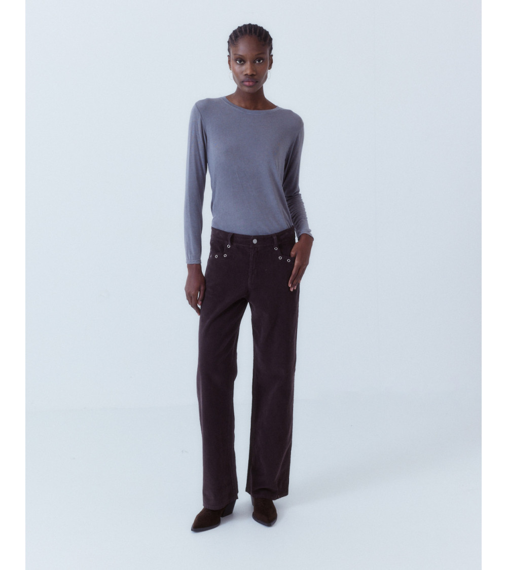 PANTALÓN PANA WIDE LEG OJALES ALGODÓN | MULAYA