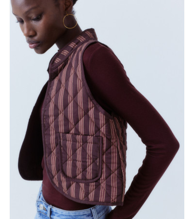 CHALECO ACOLCHADO RAYAS BOHO CHIC ALGODÓN | MULAYA