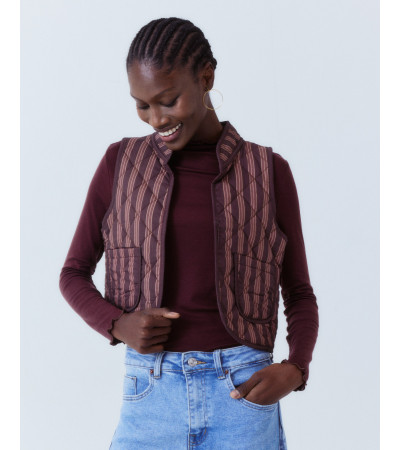 CHALECO ACOLCHADO RAYAS BOHO CHIC ALGODÓN | MULAYA