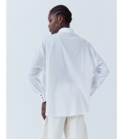 CAMISA ALGODÓN BORDADO CUELLO SOLAPA | MULAYA