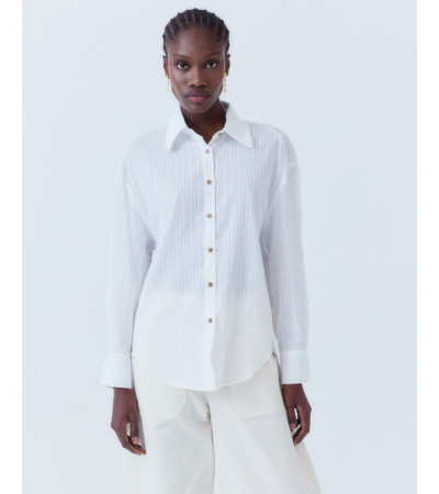 CAMISA ALGODÓN BORDADO CUELLO SOLAPA | MULAYA