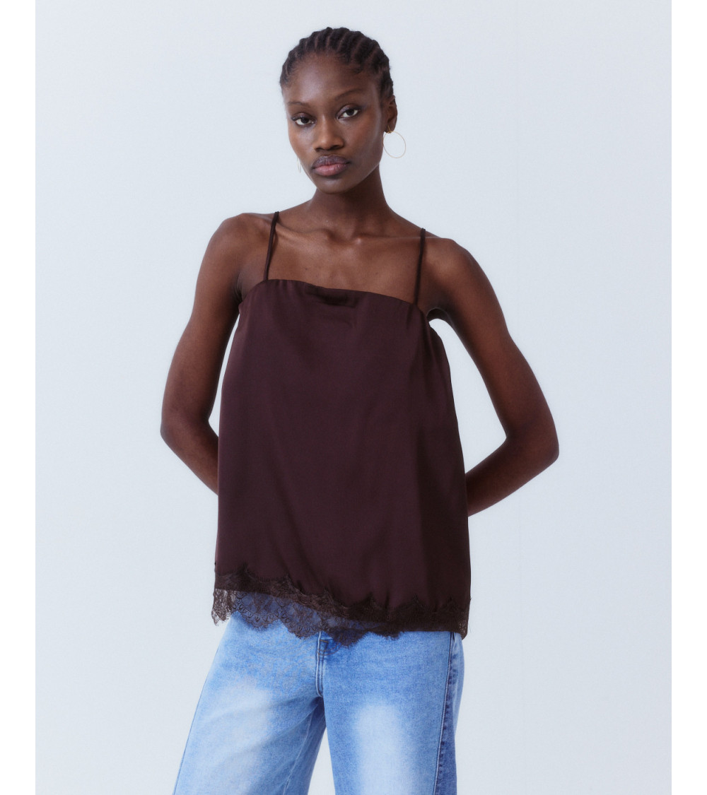 TOP LENCERO SATINADO AJUSTABLE ENCAJE | MULAYA