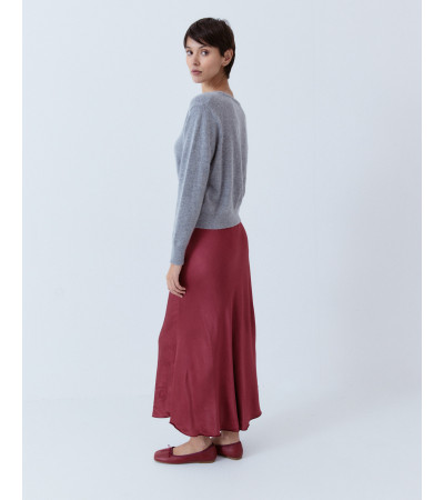 FALDA MIDI SATINADA VISCOSA CÓMODA | MULAYA