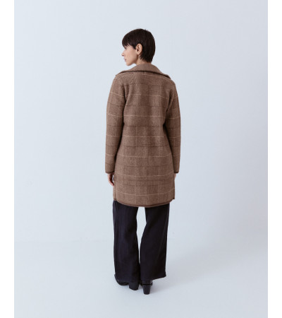 ABRIGO RECTO CUADROS CUELLO SOLAPA | MULAYA