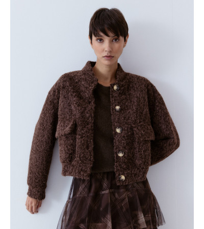 BOMBER TEXTURIZADA CORTA BOTONES  | MULAYA