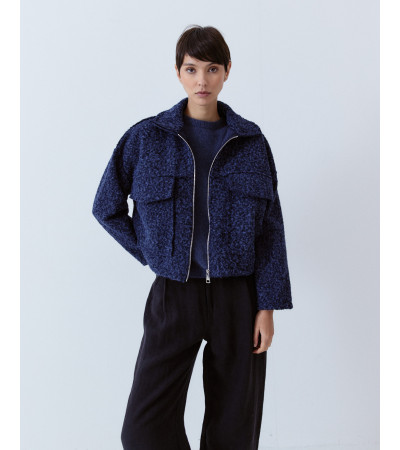 CHAQUETA CORTA TEXTURIZADA BOLSILLOS GRUESOS | MULAYA