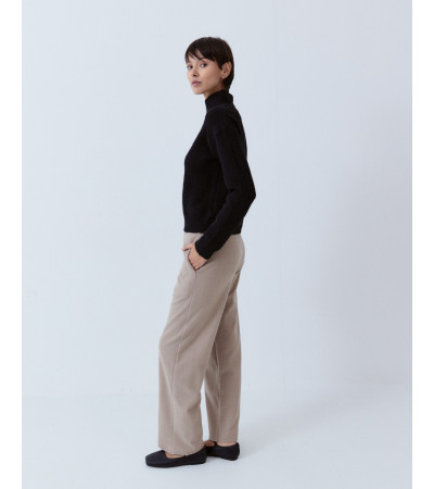 PANTALÓN WIDE LEG CINTURA ELÁSTICA LANA | MULAYA